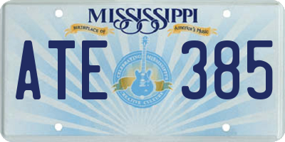 MS license plate ATE385