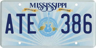 MS license plate ATE386