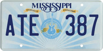 MS license plate ATE387
