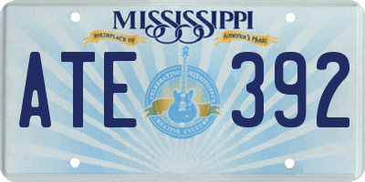 MS license plate ATE392