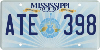 MS license plate ATE398