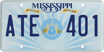 MS license plate ATE401
