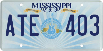 MS license plate ATE403