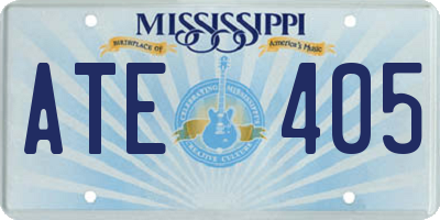 MS license plate ATE405