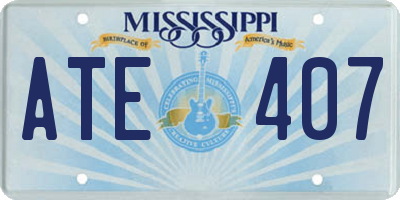 MS license plate ATE407