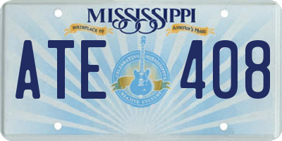 MS license plate ATE408