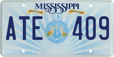 MS license plate ATE409