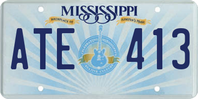 MS license plate ATE413