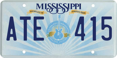 MS license plate ATE415