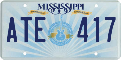 MS license plate ATE417