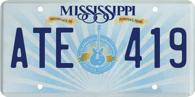 MS license plate ATE419