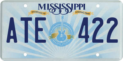 MS license plate ATE422