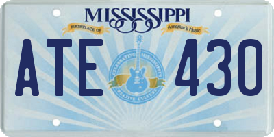 MS license plate ATE430