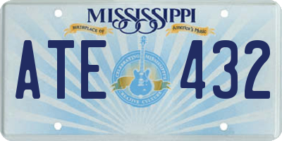 MS license plate ATE432