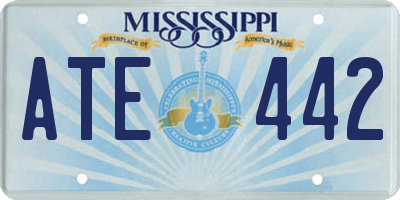 MS license plate ATE442