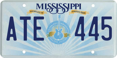 MS license plate ATE445