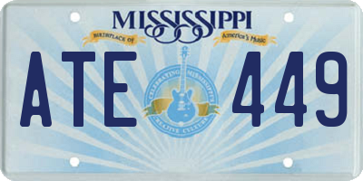 MS license plate ATE449