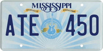 MS license plate ATE450