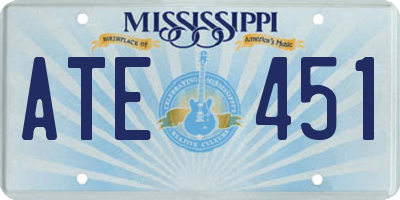 MS license plate ATE451