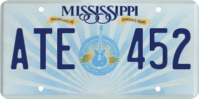 MS license plate ATE452