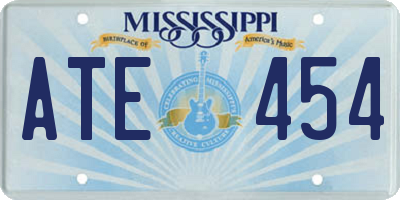 MS license plate ATE454