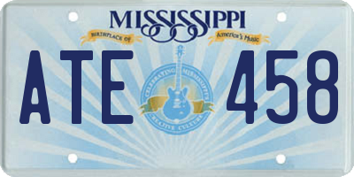 MS license plate ATE458
