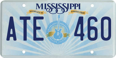 MS license plate ATE460