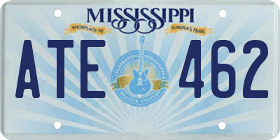 MS license plate ATE462