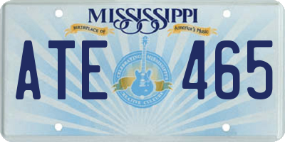 MS license plate ATE465