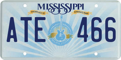 MS license plate ATE466