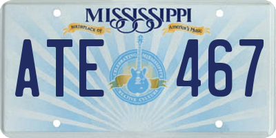 MS license plate ATE467