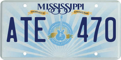 MS license plate ATE470