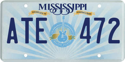 MS license plate ATE472