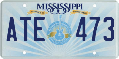 MS license plate ATE473