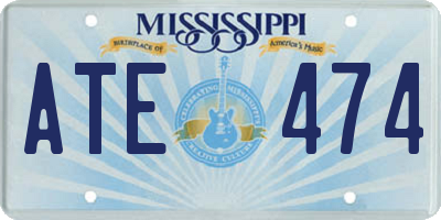 MS license plate ATE474