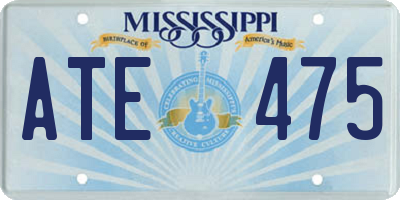 MS license plate ATE475