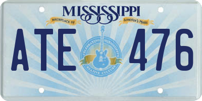 MS license plate ATE476