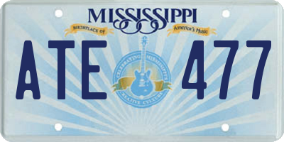 MS license plate ATE477