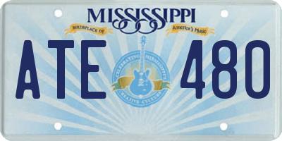 MS license plate ATE480