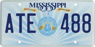 MS license plate ATE488