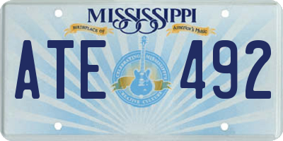 MS license plate ATE492