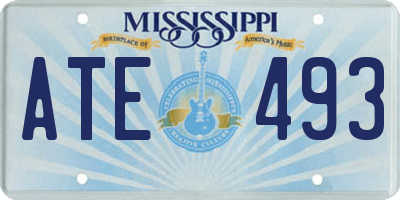 MS license plate ATE493