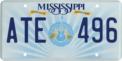 MS license plate ATE496