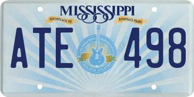 MS license plate ATE498
