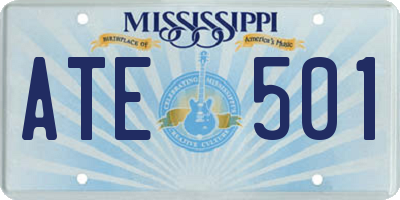 MS license plate ATE501