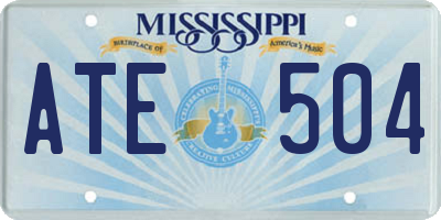 MS license plate ATE504