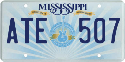 MS license plate ATE507