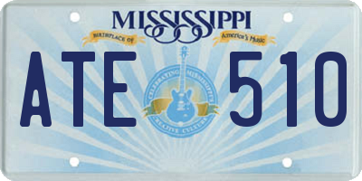 MS license plate ATE510