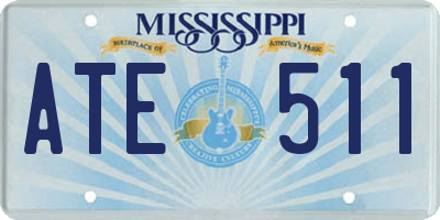 MS license plate ATE511