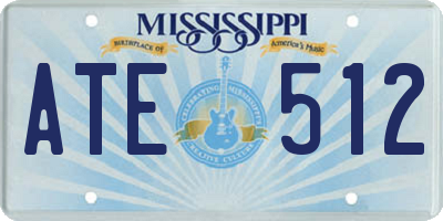 MS license plate ATE512